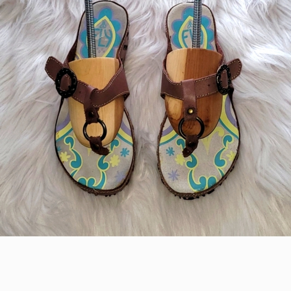 Fly London wedge sandals NWOB size 37